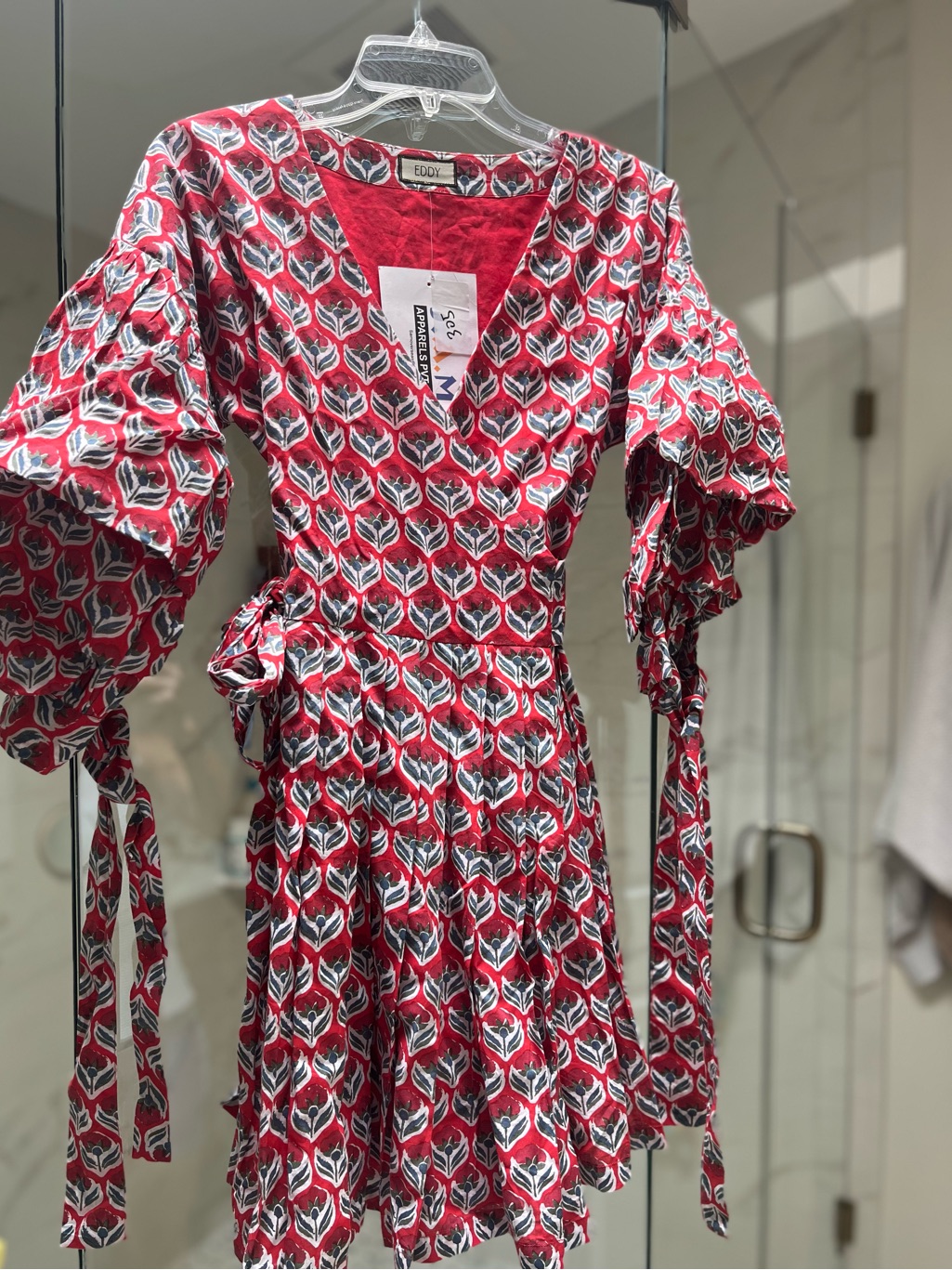 Nwt Eddy Eloise Red Printed Mini Wrap Dress - Size 2
